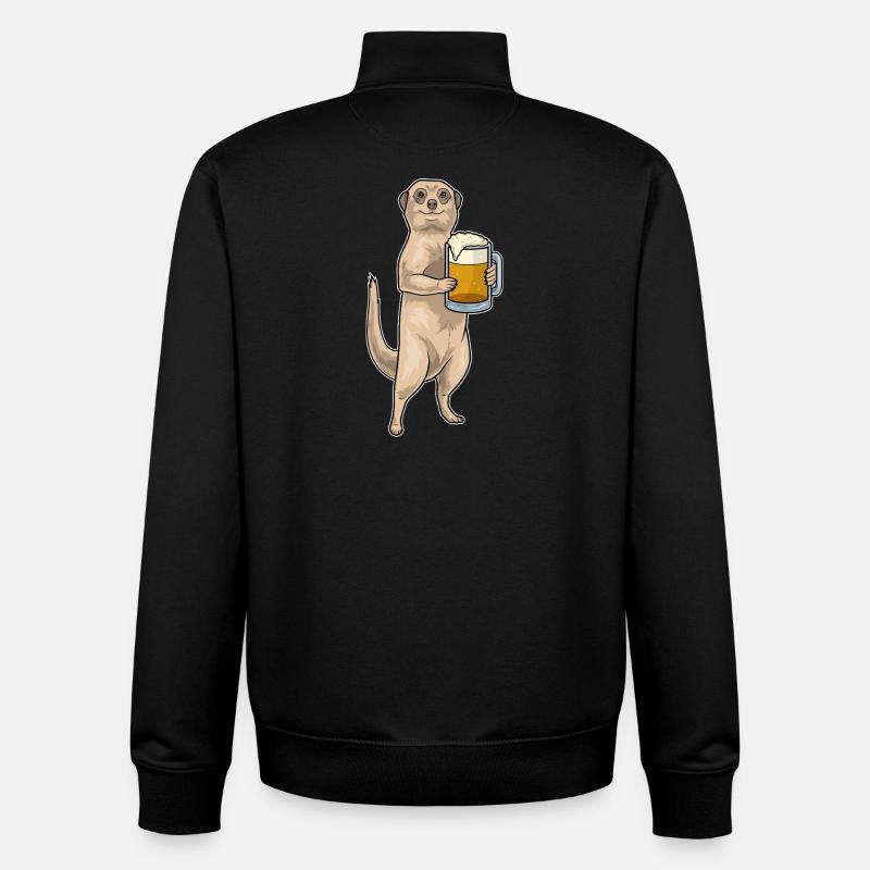 Bière de suricate - Sweat zippé unisexe en coton bio Stanley/Stella - noir