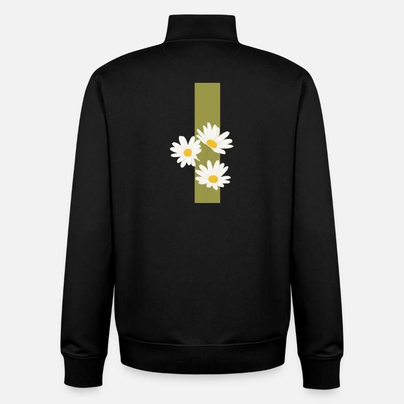 Buchstabe i Grüne Gänseblümchen - Unisex Organic Zip Sweatshirt von Stanley/Stella - Schwarz