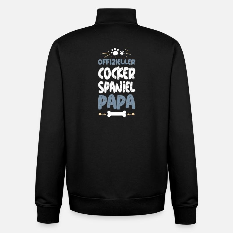 Official Cocker Spaniel Dad - Unisex Organic Zip Sweatshirt by Stanley/Stella - black