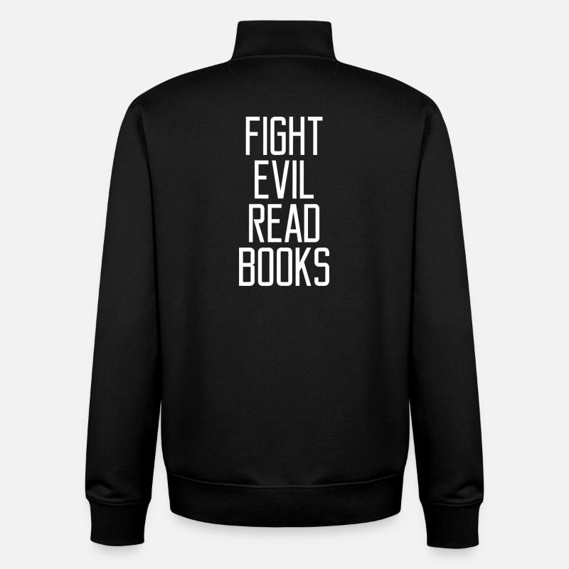 Fight Evil Lit Books - Sweat zippé unisexe en coton bio Stanley/Stella - noir