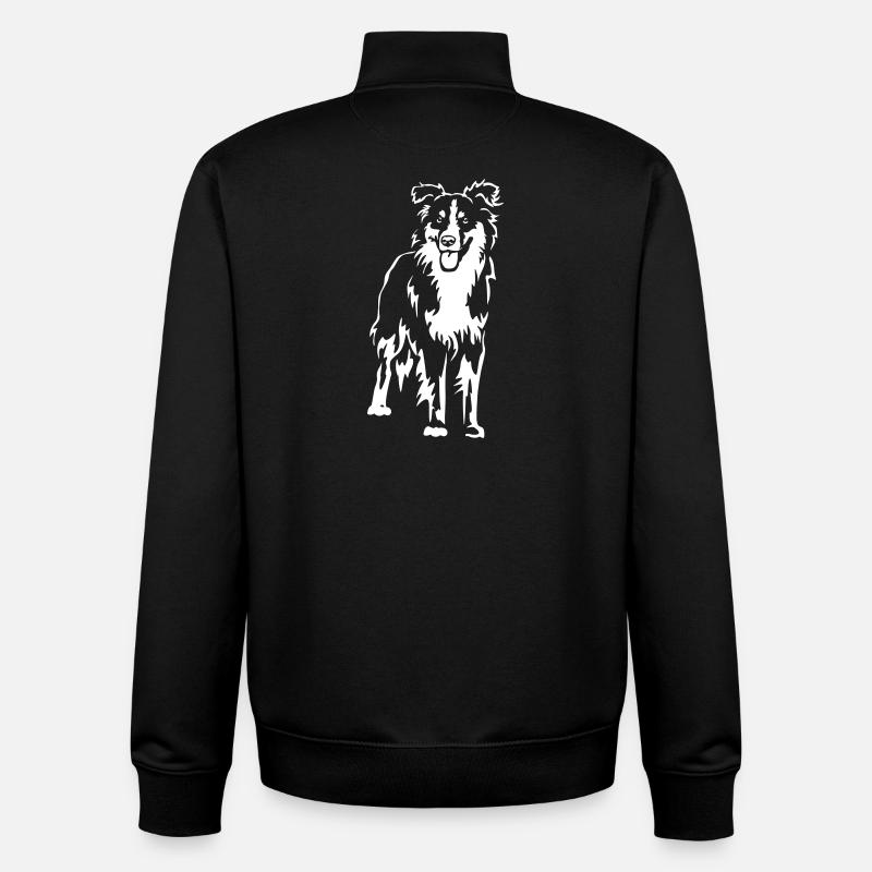 Berger australien « Black Edition » - Sweat zippé unisexe en coton bio Stanley/Stella - noir