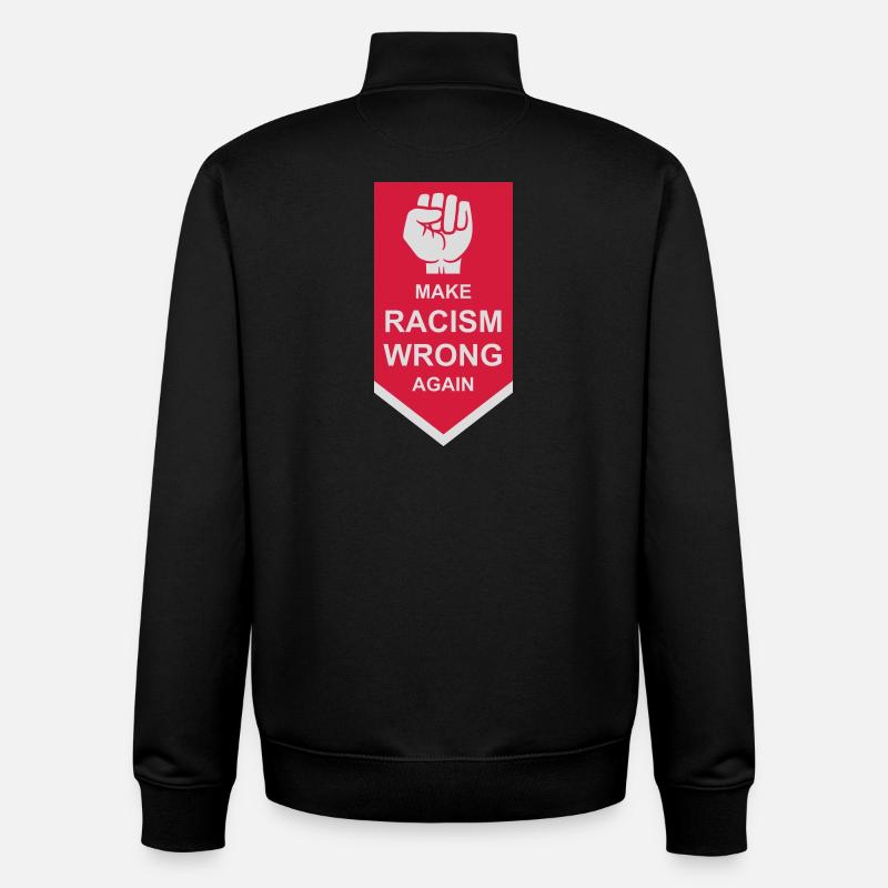 make racism wrong again - Unisex Organic Zip Sweatshirt von Stanley/Stella - Schwarz