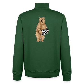 Bear Chessboard Chess Board Game - Unisex Organic Zip Sweatshirt by Stanley/Stella - bottle green - Back - AI Model Male 185 dark (185cm)