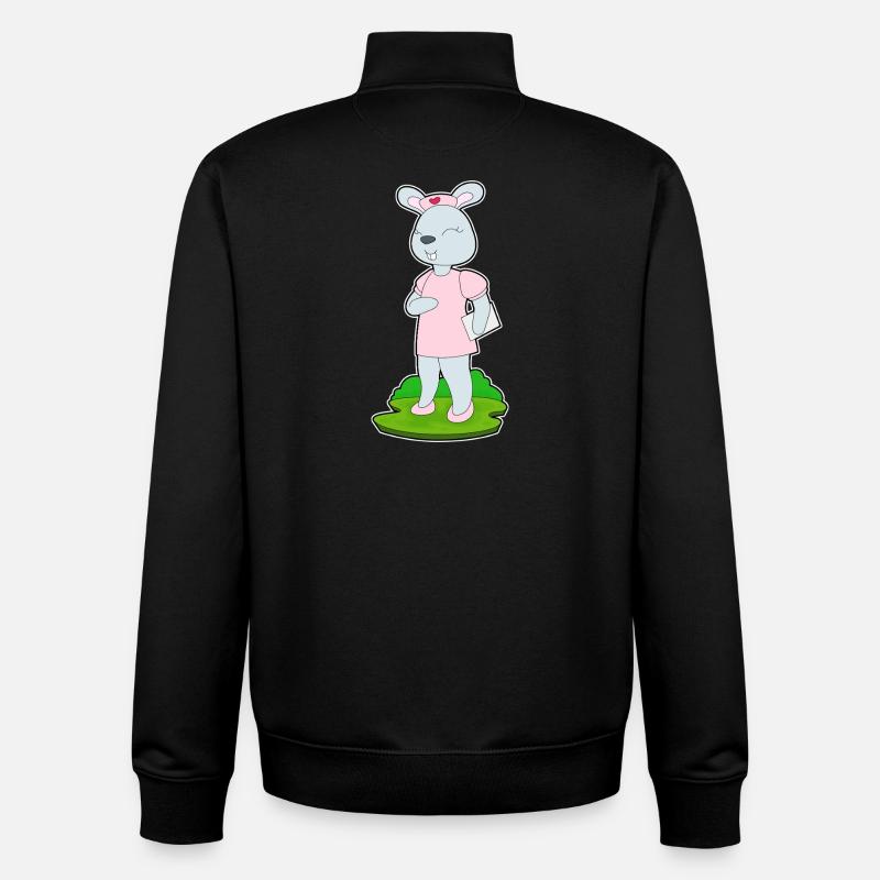 Bunny Nurse - Unisex Organic Zip Sweatshirt by Stanley/Stella - black