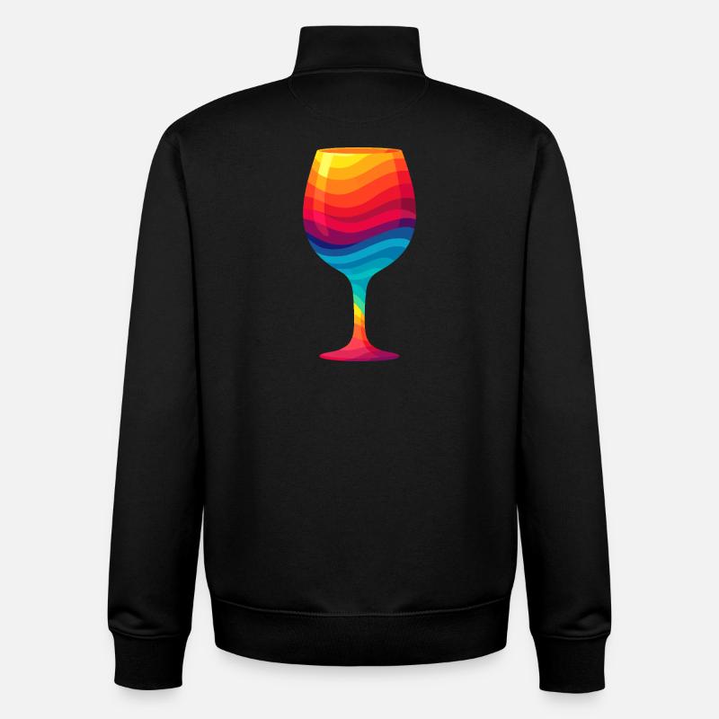 Buntes Weinglas - Unisex Organic Zip Sweatshirt von Stanley/Stella - Schwarz