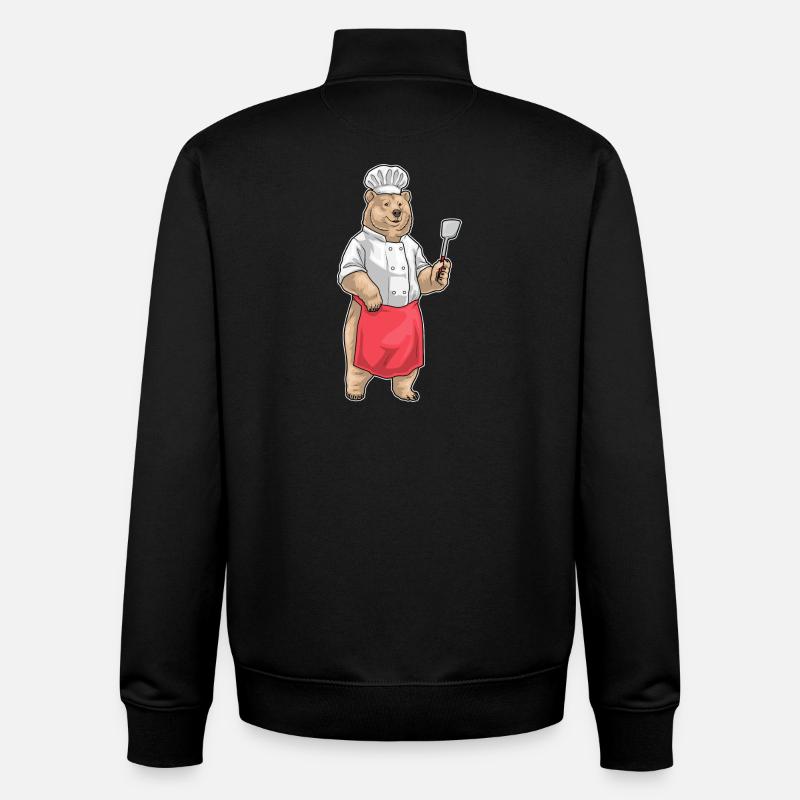 Bär Koch Pfannenwender Kochen - Unisex Organic Zip Sweatshirt von Stanley/Stella - Schwarz