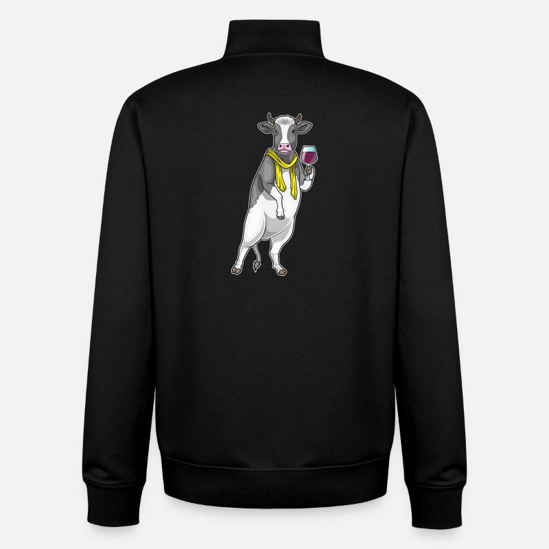 Vin rouge de vache - Sweat zippé unisexe en coton bio Stanley/Stella - noir
