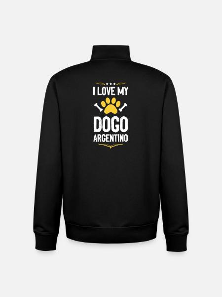 J’adore mon Dogue Argentino - Sweat zippé unisexe en coton bio Stanley/Stella - noir