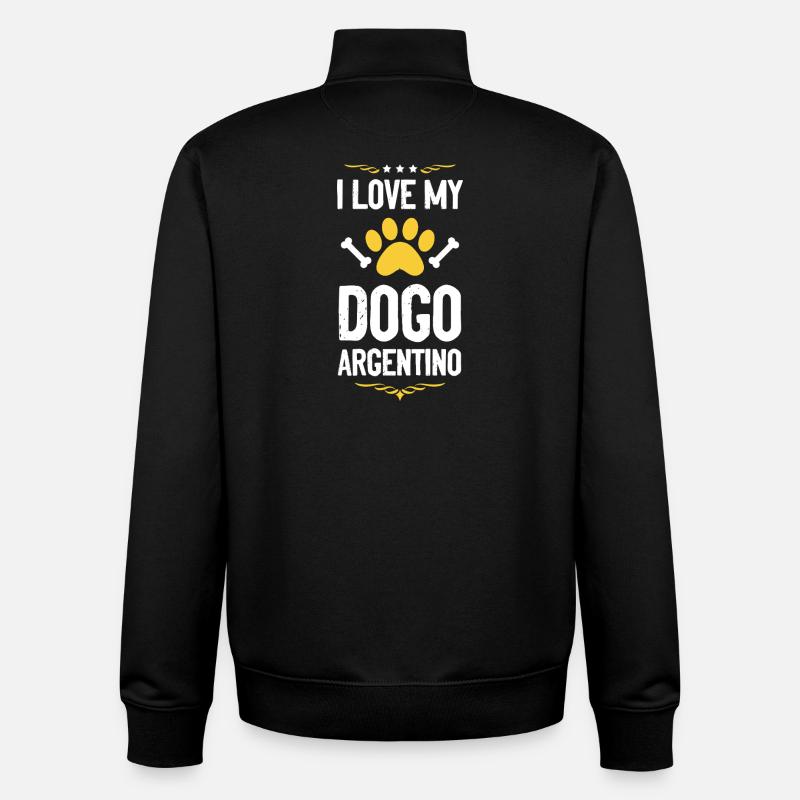 J’adore mon Dogue Argentino - Sweat zippé unisexe en coton bio Stanley/Stella - noir