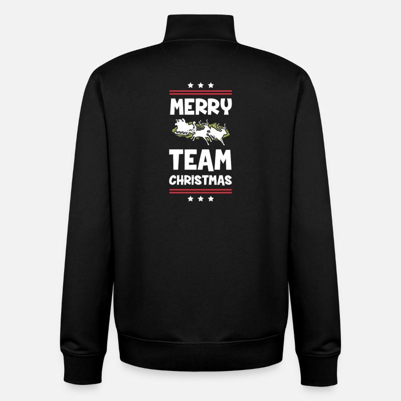 Joyeux Noël - Sweat zippé unisexe en coton bio Stanley/Stella - noir