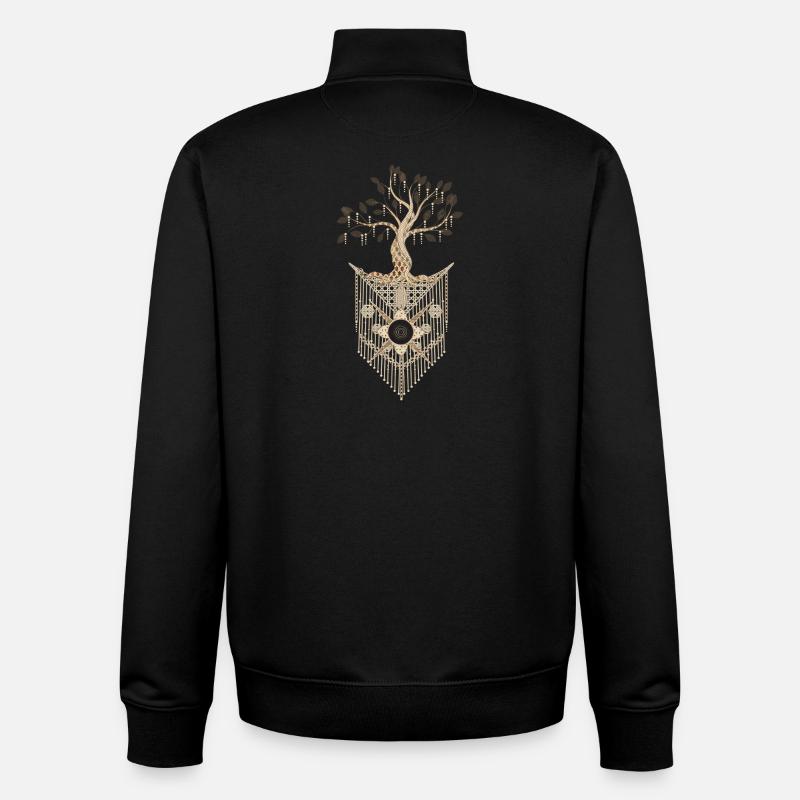 Makramee-Baum des Lebens im kunstvollen Design - Unisex Organic Zip Sweatshirt von Stanley/Stella - Schwarz