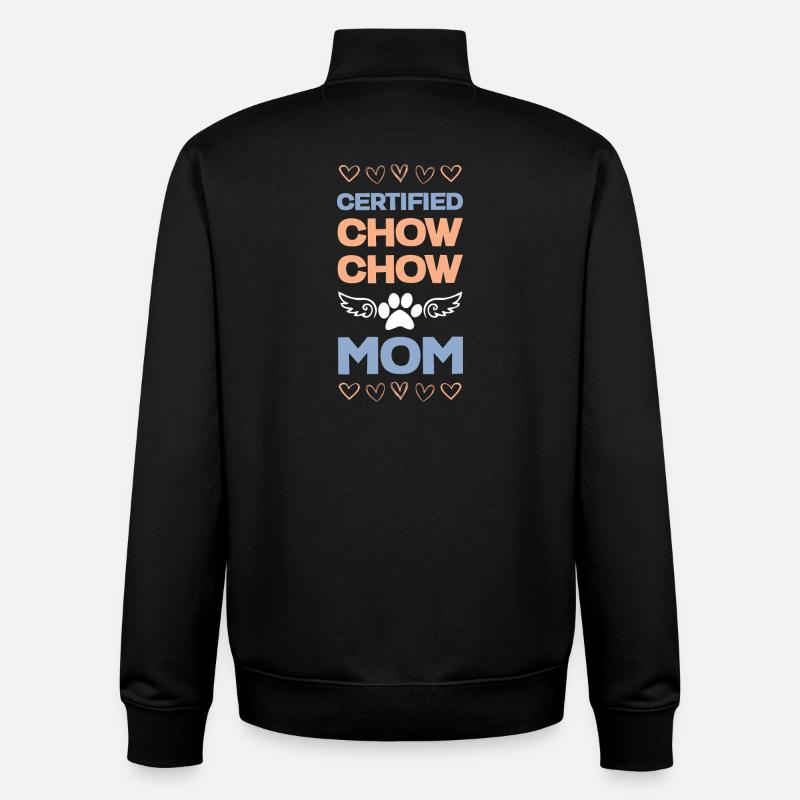 Certifiée Chow Chow Mama - Sweat zippé unisexe en coton bio Stanley/Stella - noir