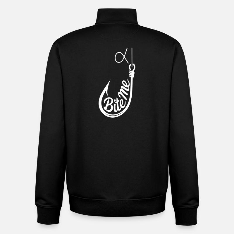 Bite Me Hook Graphic Tee - Unisex Organic Zip Sweatshirt by Stanley/Stella - black