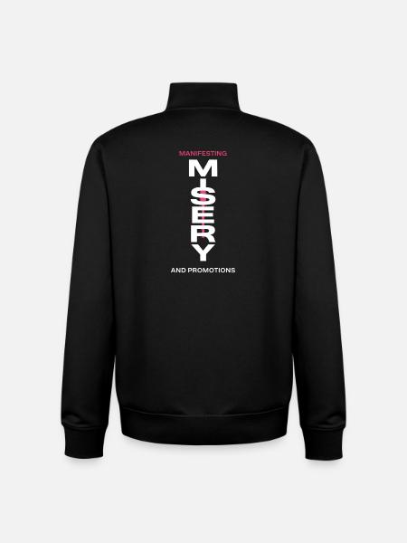 Manifesting Misery Typography - Unisex Organic Zip Sweatshirt by Stanley/Stella - black