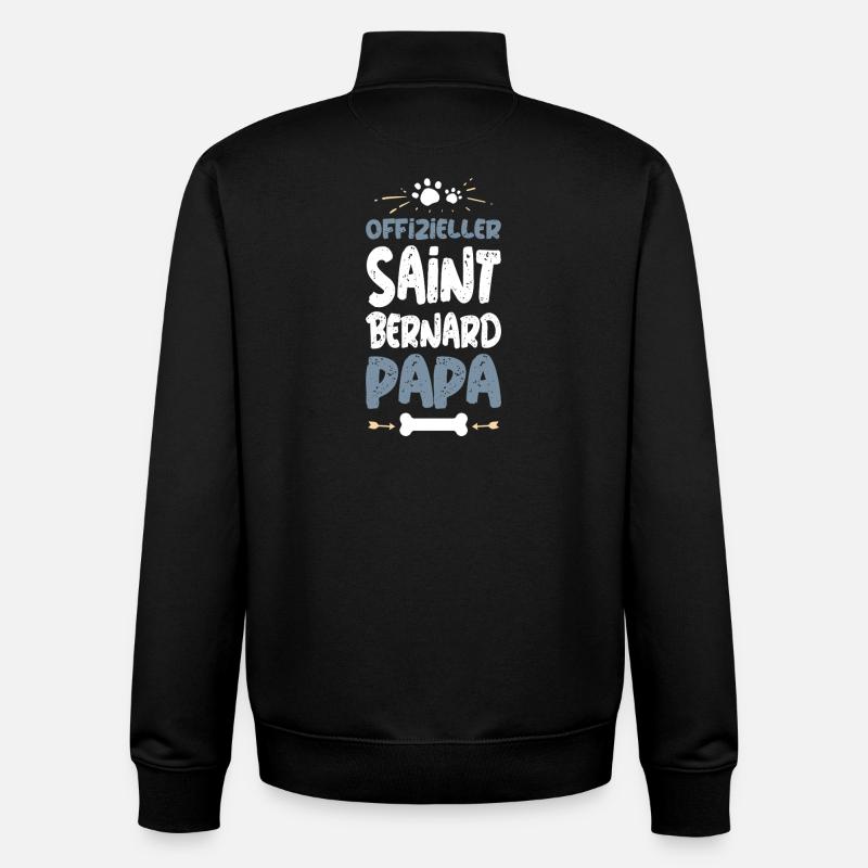 SAINT_BERNARD - Sweat zippé unisexe en coton bio Stanley/Stella - noir