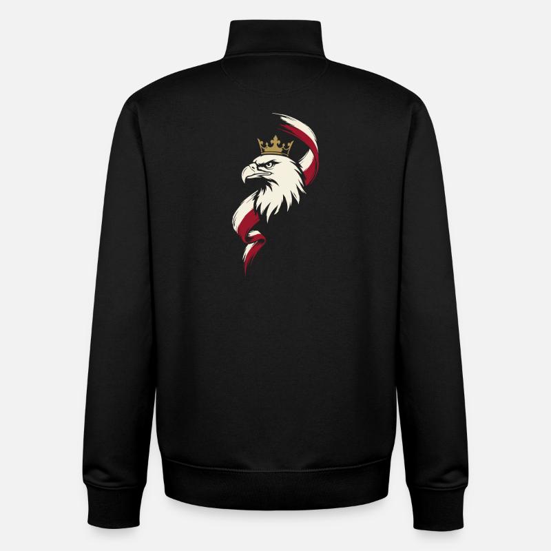 Polish Eagle Crown - Unisex Organic Zip Sweatshirt by Stanley/Stella - black