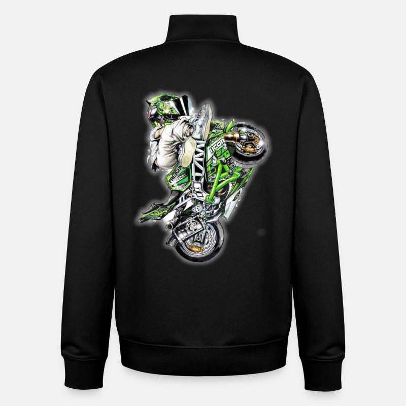 Stunt biker - Unisex Organic Zip Sweatshirt by Stanley/Stella - black