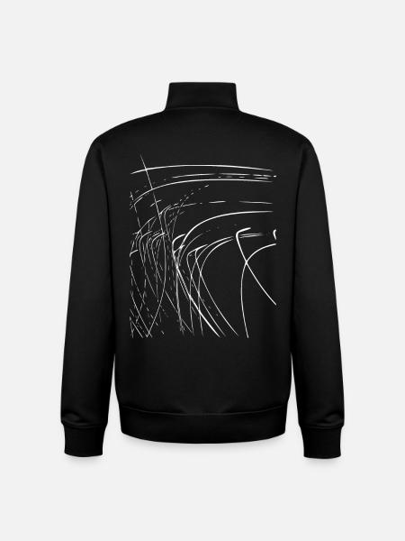 Abstract lines / white / line / pattern - Unisex Organic Zip Sweatshirt by Stanley/Stella - black