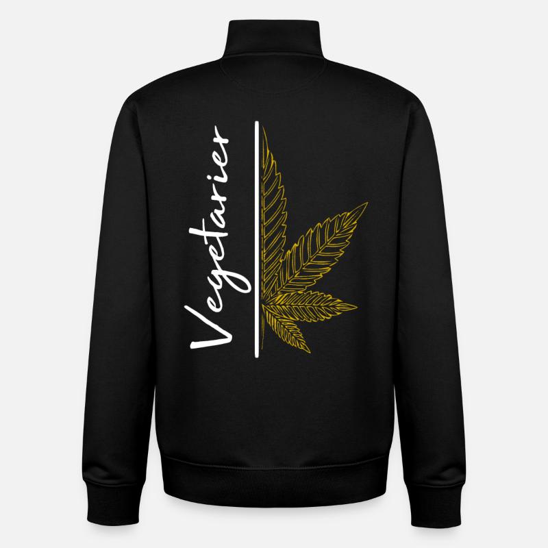 Vegetarier / Cannabis / Cannabisblatt / Hanf - Unisex Organic Zip Sweatshirt von Stanley/Stella - Schwarz