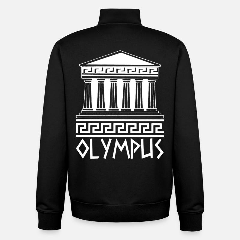 Temple blanc au Mont Olympe - Sweat zippé unisexe en coton bio Stanley/Stella - noir