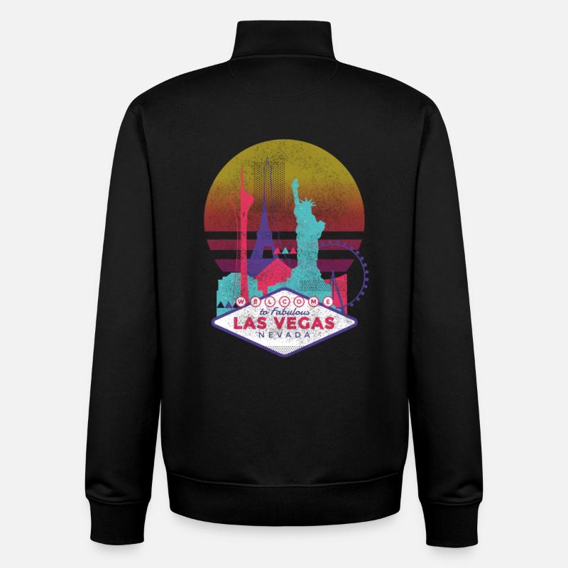 Las Vegas - Sweat zippé unisexe en coton bio Stanley/Stella - noir