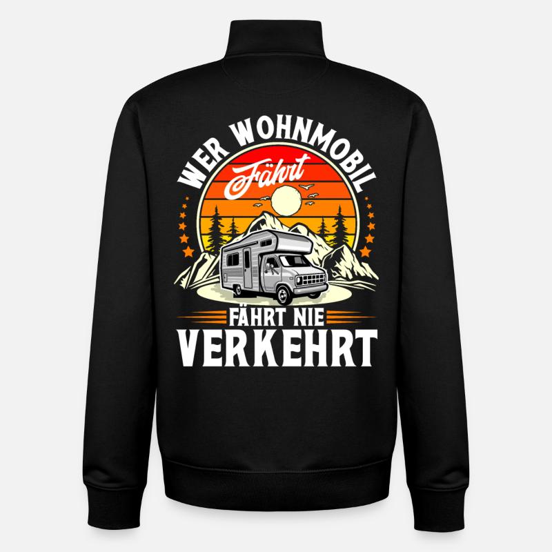 Camping Camper Campen - Unisex Organic Zip Sweatshirt von Stanley/Stella - Schwarz