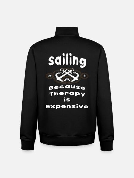 "Sailing Therapy" T-Shirt - Unisex Organic Zip Sweatshirt by Stanley/Stella - black