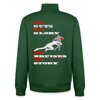 No guts, no glory - Unisex Organic Zip Sweatshirt by Stanley/Stella - bottle green - Back - AI Model Male 185 dark (185cm)