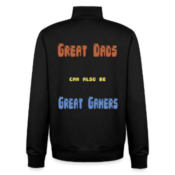 Gamerpapa Cadeau Fête des Pères - Sweat zippé unisexe en coton bio Stanley/Stella - noir - Dos - AI Model Male 185 light (185cm)
