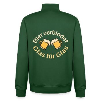 Craftbier Stilvolles Design für Bierliebhaber - Unisex Organic Zip Sweatshirt von Stanley/Stella - Flaschengrün - Hinten - AI Model Male 185 dark (185cm)