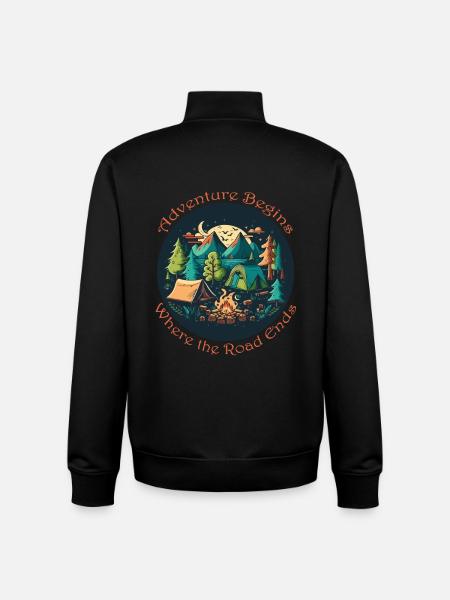 Abenteuer Beginnt Am Pfadende - Unisex Organic Zip Sweatshirt von Stanley/Stella - Schwarz