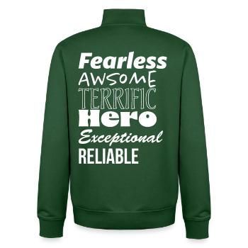 Father Unique gift idea for dad - Unisex Organic Zip Sweatshirt by Stanley/Stella - bottle green - Back - AI Model Male 185 dark (185cm)