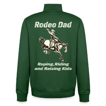 Rodeo Papa Unique gift idea for dad - Unisex Organic Zip Sweatshirt by Stanley/Stella - bottle green - Back - AI Model Male 185 dark (185cm)