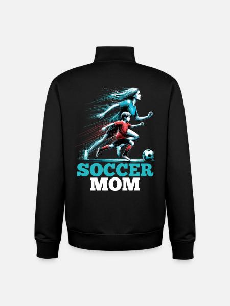 Soccer Mom Soccer Gift - Unisex Organic Zip Sweatshirt by Stanley/Stella - black
