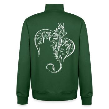Dragon Fantasy Fire Dragon - Unisex Organic Zip Sweatshirt by Stanley/Stella - bottle green - Back - AI Model Male 185 dark (185cm)