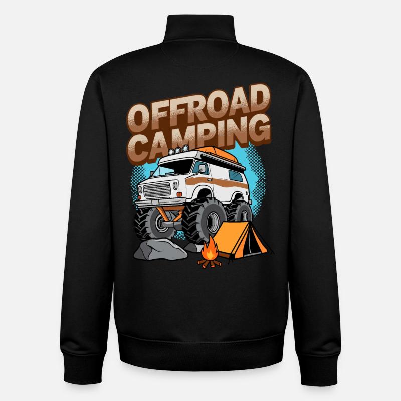 Offroad Camping - Unisex Organic Zip Sweatshirt von Stanley/Stella - Schwarz