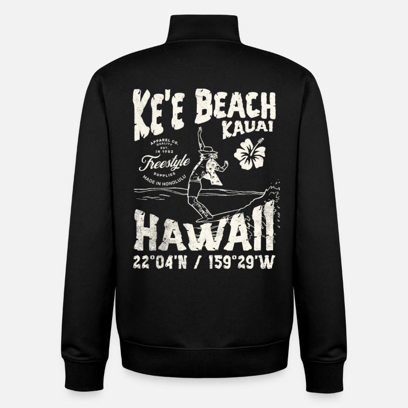 Aloha Surfbrett Hawaii Design - Unisex Organic Zip Sweatshirt von Stanley/Stella - Schwarz