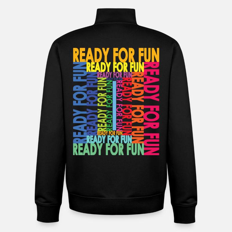 Prêt pour s’amuser avec un collage de fautes de frappe - Sweat zippé unisexe en coton bio Stanley/Stella - noir