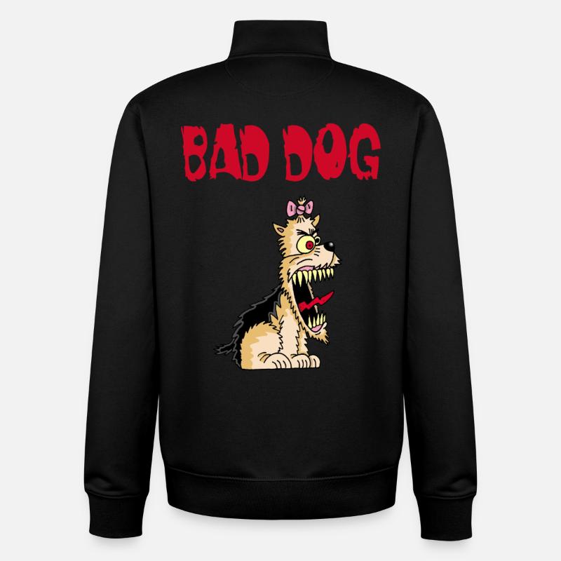 Petit chien en colère - Sweat zippé unisexe en coton bio Stanley/Stella - noir