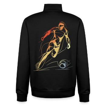 Vintage Fußballspieler Skizze - Unisex Organic Zip Sweatshirt von Stanley/Stella - Schwarz - Hinten - AI Model Male 185 light (185cm)
