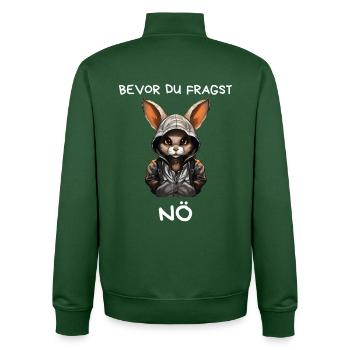 Kaninchen mit Kapuze – Bevor du fragst: Nö - Unisex Organic Zip Sweatshirt von Stanley/Stella - Flaschengrün - Hinten - AI Model Male 185 dark (185cm)
