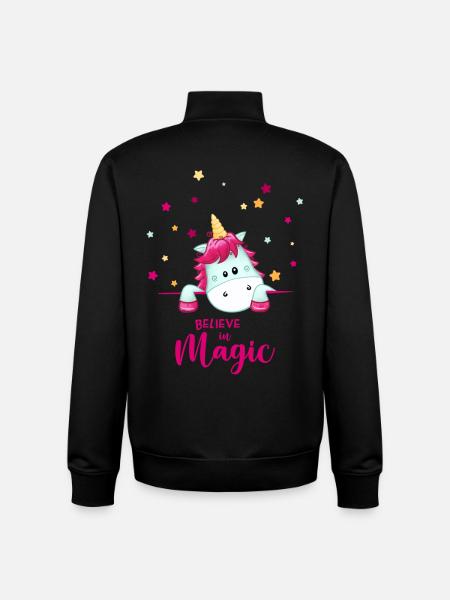 Unicorn Magic - Unisex Organic Zip Sweatshirt by Stanley/Stella - black