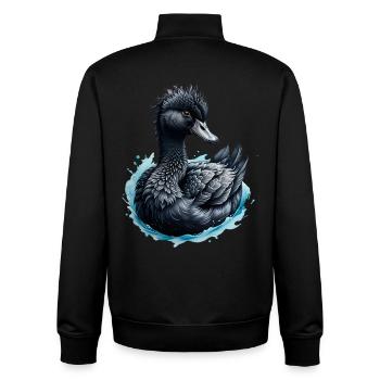 Der schwarze Schwan und die blaue Rose - Unisex Organic Zip Sweatshirt von Stanley/Stella - Schwarz - Hinten - AI Model Male 185 light (185cm)