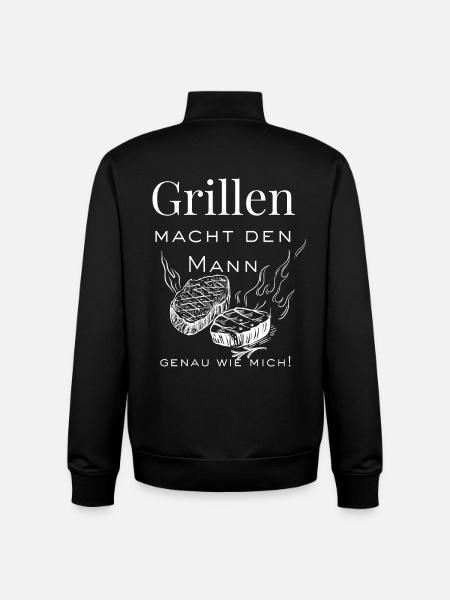 Grilling makes the man - Unisex Organic Zip Sweatshirt by Stanley/Stella - black