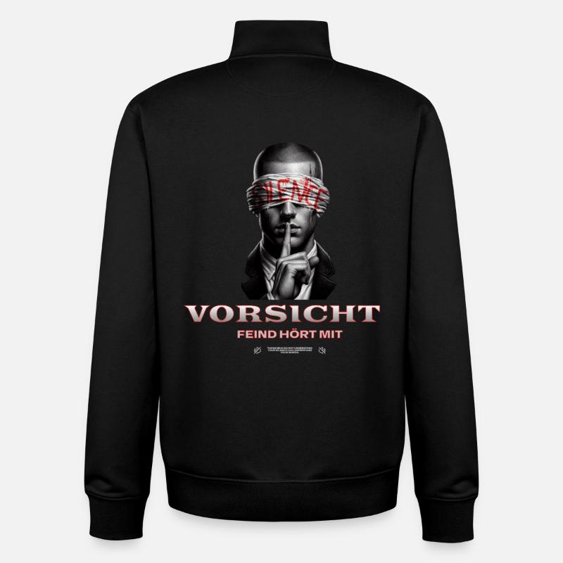 Witziges Schweigegelübde - Unisex Organic Zip Sweatshirt von Stanley/Stella - Schwarz