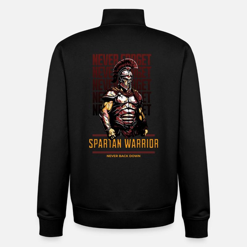 Guerrier spartiate - Sweat zippé unisexe en coton bio Stanley/Stella - noir