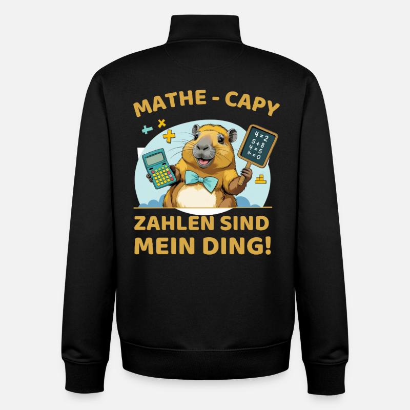 Math Capybara – Numbers are my thing! - Unisex Organic Zip Sweatshirt by Stanley/Stella - black