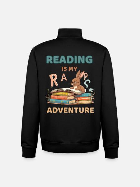 Reading is my adventure passion - Unisex Organic Zip Sweatshirt by Stanley/Stella - black