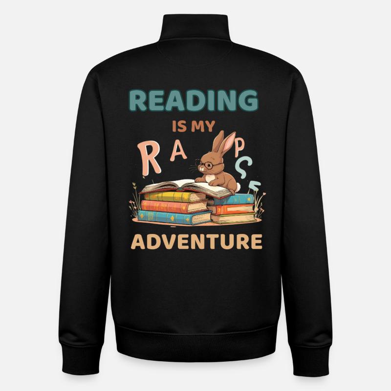 La lecture est ma passion d’aventure - Sweat zippé unisexe en coton bio Stanley/Stella - noir