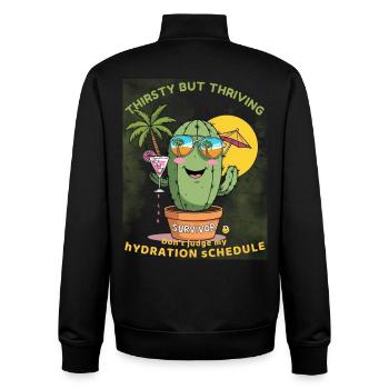 Sommerkaktus – Durstig, aber voller Leben - Unisex Organic Zip Sweatshirt von Stanley/Stella - Schwarz - Hinten - AI Model Male 185 light (185cm)
